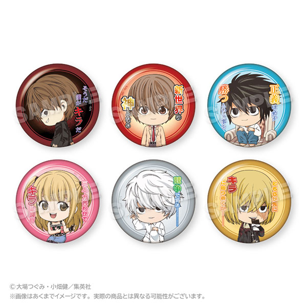 Stella Notes Death Note Trading Tin Badge Famous Scene ver.2 6Pack BOX 画像 1