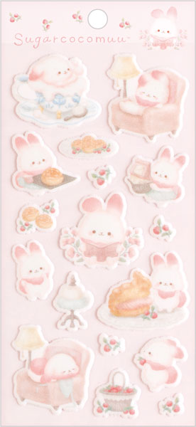 San-x SE75101 Sugarcocomuu "Sugarcocomuu's Holiday" MokoMoko Sticker รูปภาพ 1