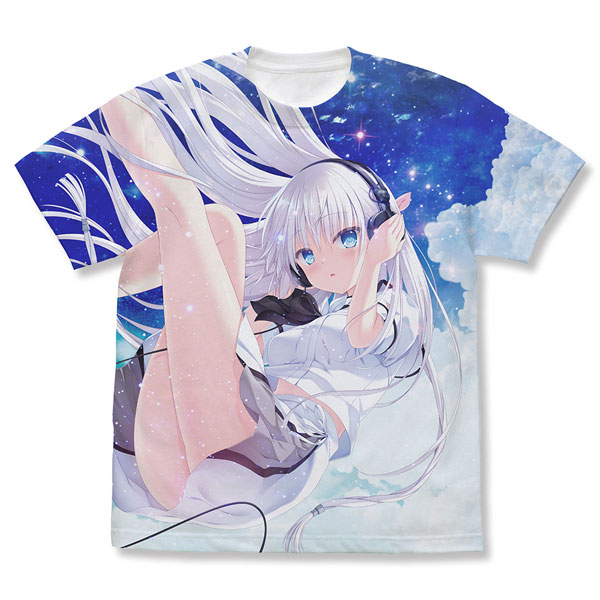 COSPA Summer Pockets REFLECTION BLUE Shiroha Naruse Full Graphic T-shirt Music Time Ver./WHITE-S