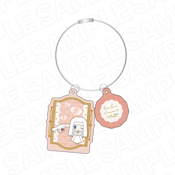 Contents Seed Saint Tail x Sanrio Characters Shiny Wire Double-sided Keychain Nun x Cinnamoroll รูปภาพ 1