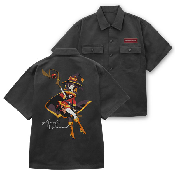 COSPA KonoSuba Megumin Embroidery Work Shirt /GRAY-M