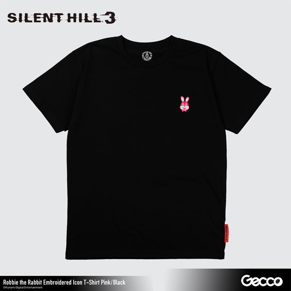 SILENT HILL 3/ Robbie the Rabbit Embroidery Icon T-shirt (Pink/Black) XL