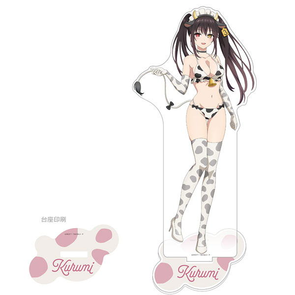 Date A Live V New Illustration Jumbo Acrylic Stand (Kurumi Tokisaki / Cow Pattern Swimsuit)