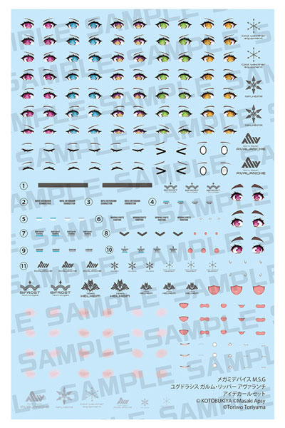 Kotobukiya Megami Device M.S.G YGGDRASIS GARM RIPPER AVALANCHE EYE DECAL SET image 1