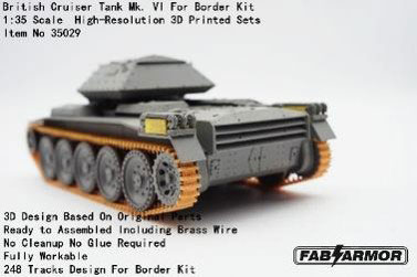 Fab Scale Studio 1/35 British Cruiser Tank Mk.VI Crusader Workable Track Set (For Border Model) 画像 1