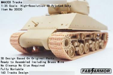 Fab Scale Studio 1/35 M4A3E8 Sherman Workable Track Set (For T / Rye Field Model / Takom)