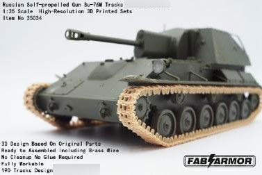Fab Scale Studio 1/35 Soviet SU-76M Self-propelled Gun Workable Track Set (For T) 画像 1