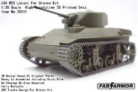 Fab Scale Studio 1/35 US Army M22 Locust Light Tank Workable Track Set (For Bronco) 이미지 1