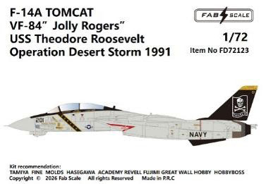 Fab Scale Studio 1/72 F-14A Tomcat VF-84 "Jolly Rogers" USS Theodore Roosevelt Gulf War 1991 이미지 1