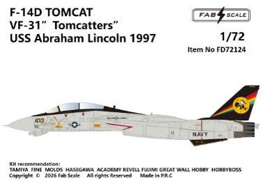 Fab Scale Studio 1/72 F-14D Tomcat VF-31 "Tomcatters" USS Abraham Lincoln 1997 画像 1