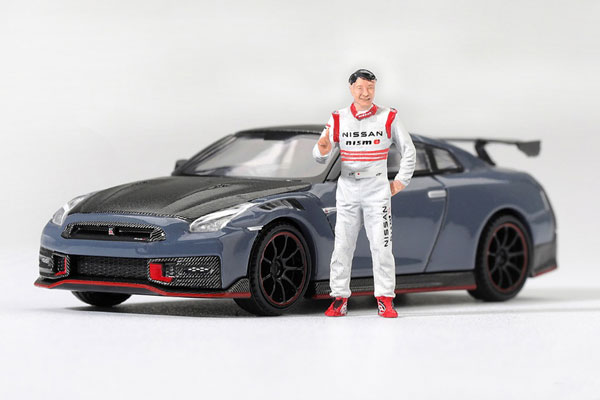 MINI GT 1/64 닛산 GT-R 니스모 2024 츠쿠바 서킷 상용차 최속 랩 프린티드 카 마츠다 츠기오 컬렉션 w/피규어 (우핸들)