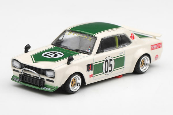 1/64 Nissan Skyline LB-WORKS Hakosuka White/Green (Right-hand Steering)