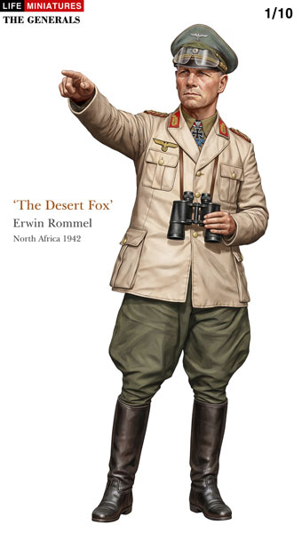 Life Miniatures 1/10 WWII German "Desert Fox" Erwin Rommel North Africa 1942 (Limited Production of 100pcs)