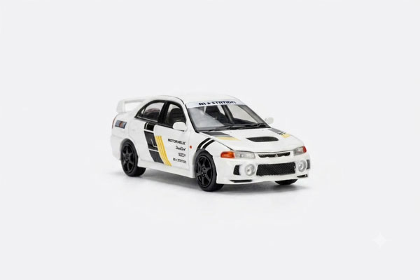 MOTORHELIX 1/64 Mitsubishi Lancer Evolution IV GSR Customized TECKWRAP White 이미지 1