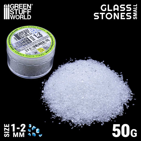 Green Stuff World Crushed Glass Stones 1 - 2mm Size