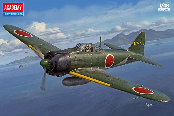 Academy 1/48 Type 0 Carrier Fighter Model 21 "Rabaul Air Corps" Plastic Model รูปภาพ 1