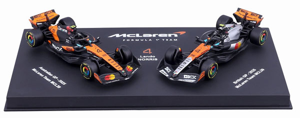 Bburago 1/64 McLaren F1 Team MCL39 Australia / British GP No.4 L. Norris 2Car Set รูปภาพ 1