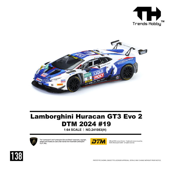 Trends Hobby 1/64 Lamborghini Huracan GT3 EVO2 DTM 2024 No.19 รูปภาพ 1
