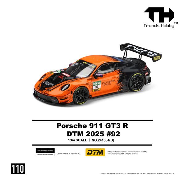 Trends Hobby 1/64 Porsche 911 GT3 R DTM 2025 No.92 รูปภาพ 1