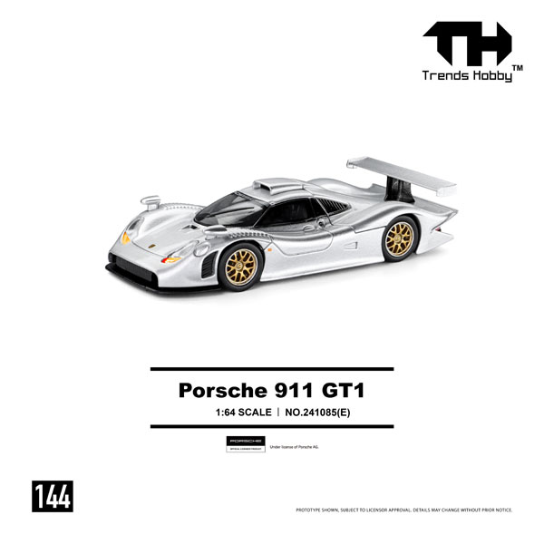 Trends Hobby 1/64 Porsche 911 GT1 1998 Silver