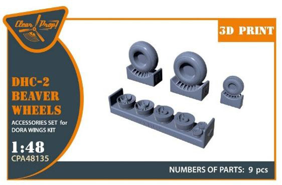 Clear Prop! 1/48 DHC-2 Beaver Wheel Set (For Dorawings) 이미지 1