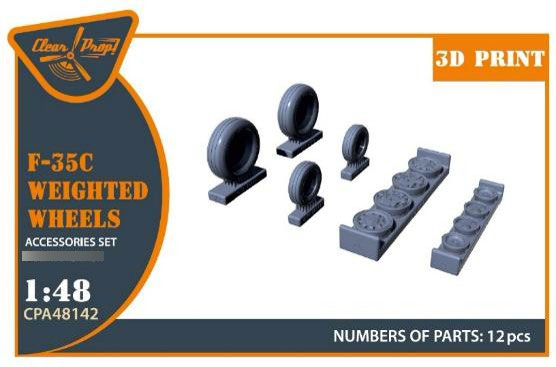 Clear Prop! 1/48 F-35C Sagged Wheel Set (For T)