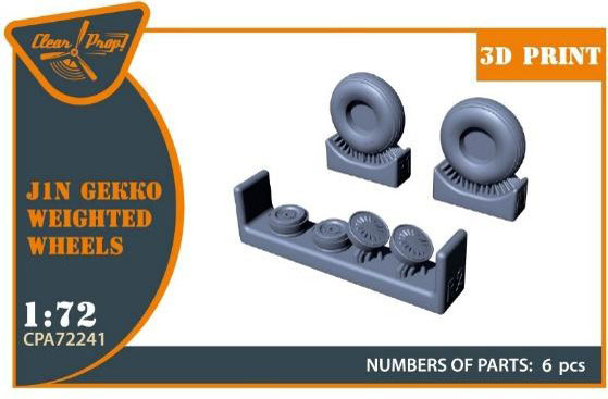 Clear Prop! 1/72 J1N Gekko Sagged Wheel Set