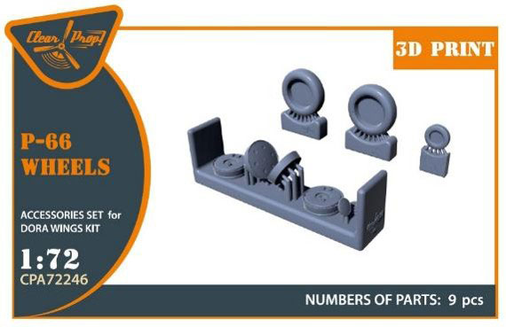 Clear Prop! 1/72 Vultee Vanguard P-66/Mk.I/J10 Wheel Set (For Dorawings) 이미지 1
