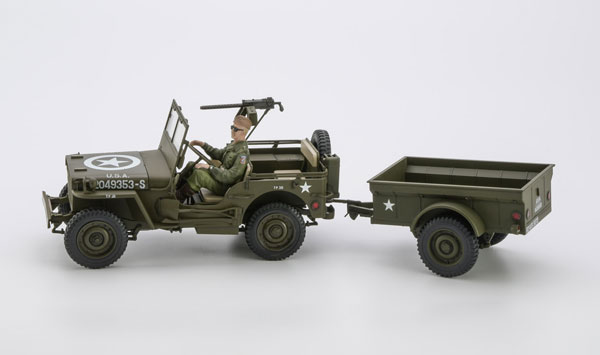 1/24 1/4ton 4 x 4 Truck w/Trailer Plastic Model