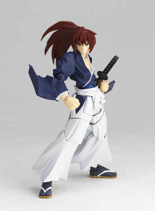 Rurouni Kenshin Himura Kenshin Red Blue Kimono Cosplay Costume