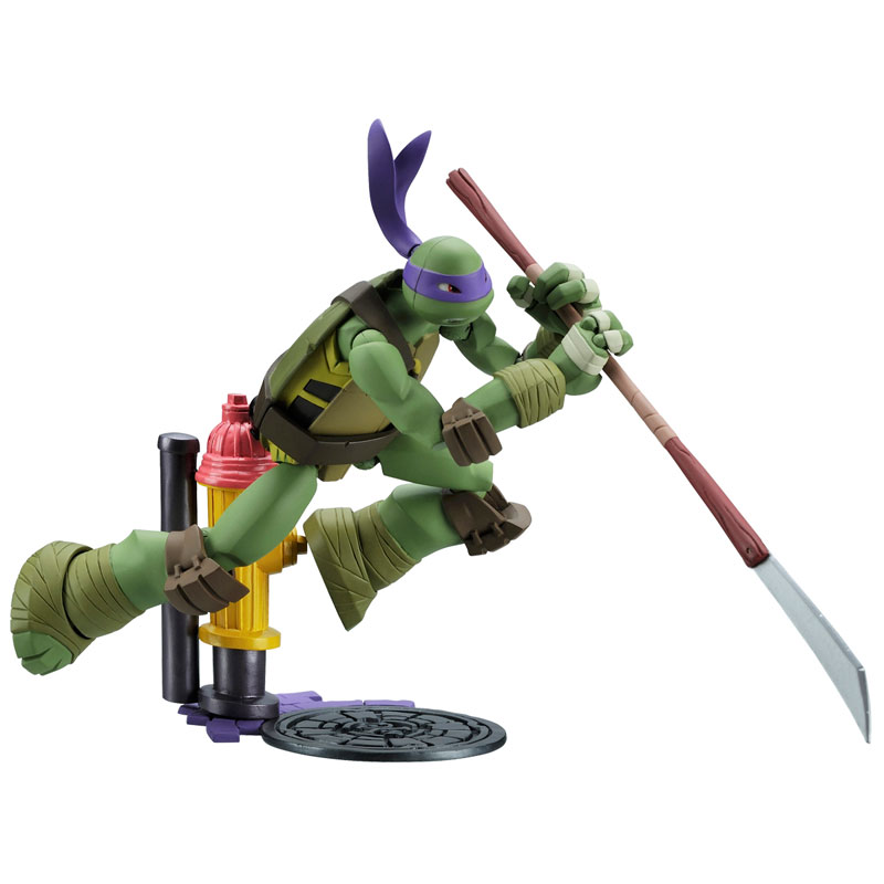 Bandai genuine movable doll model ninja turtle Donatello collection anime  characters decorative ornaments children's toys