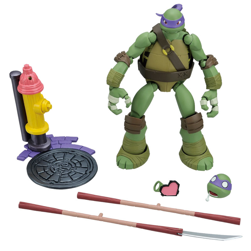 Bandai genuine movable doll model ninja turtle Donatello collection anime  characters decorative ornaments children's toys