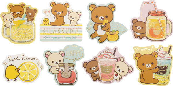 San-x Rilakkuma 4 Kinds Happy Stickers Yellow
