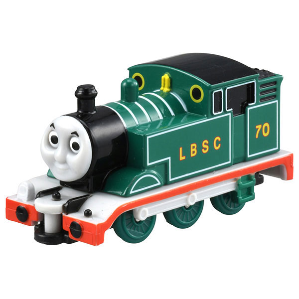 TOMY Green Thomas Adventure Begins & Black James Plarail Toy Train.
