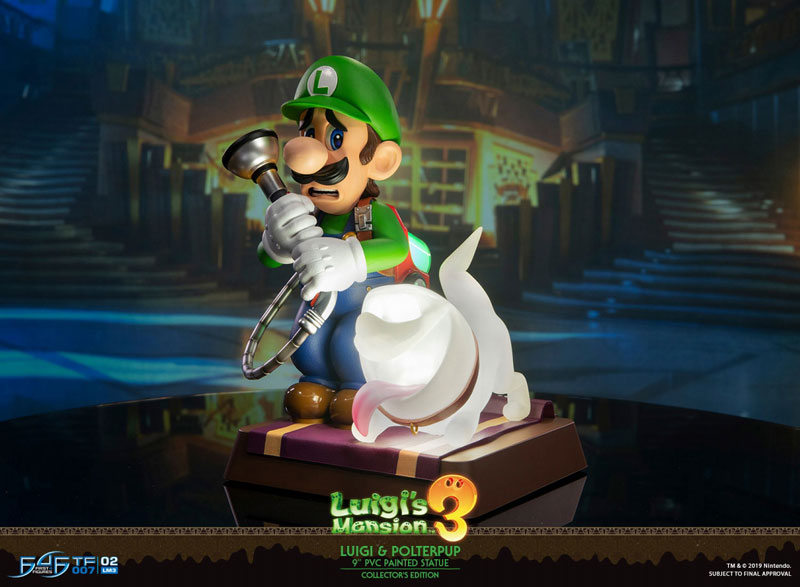 First 4 Figures Luigis Mansion 3 Luigi and Polterpup 9-Inch PVC Collector  Edition Statue, Green