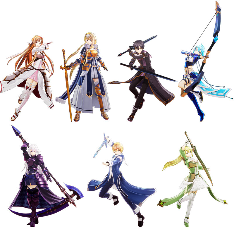 Sword Art Online Last Recollection todos os 44 personagens