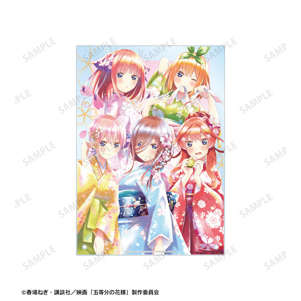 AmiAmi [Character & Hobby Shop]  Movie The Quintessential Quintuplets  New Illustration Group Cherry Blossom Japanese Outfit ver. Ani-Art aqua  label A4 Acrylic Panel(Pre-order)