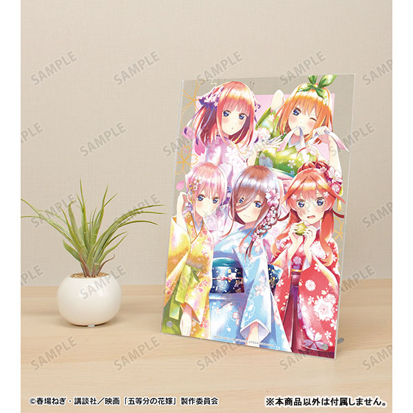 AmiAmi [Character & Hobby Shop]  Movie The Quintessential Quintuplets  New Illustration Group Cherry Blossom Japanese Outfit ver. Ani-Art aqua  label A4 Acrylic Panel(Pre-order)