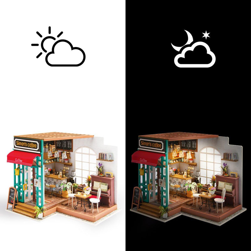 DIY Miniature House Cafe Time Handmade Kit