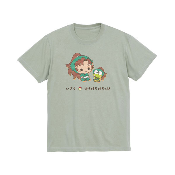 AmiAmi [Character & Hobby Shop]  Nintama Rantaro x Sanrio Characters Isaku  Zenpouji x KeroKero Keroppi T-shirt Men's XL(Pre-order)