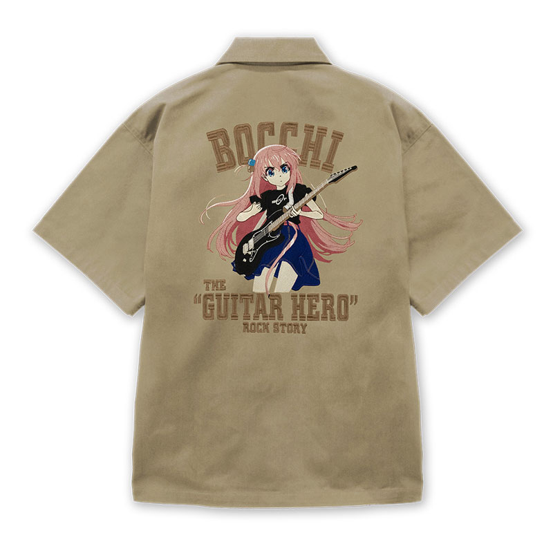 COSPA Anime "BOCCHI THE ROCK!" Hitori Gotoh Embroidery Work Shirt Playing the guitar Ver. 2025MODEL/SAND KHAKI-M รูปภาพ 3