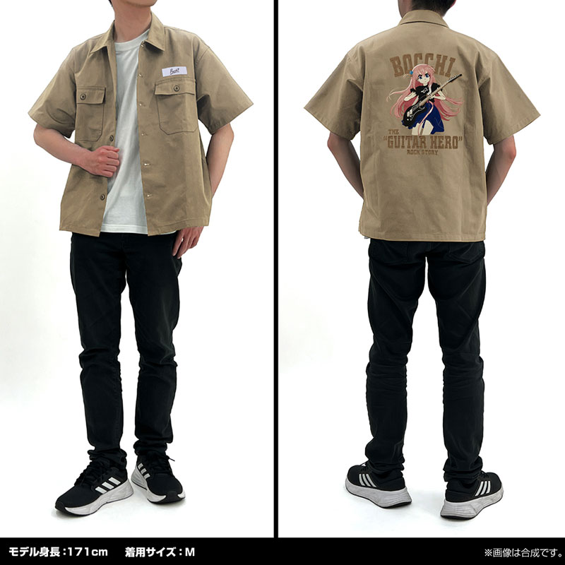COSPA Anime "BOCCHI THE ROCK!" Hitori Gotoh Embroidery Work Shirt Playing the guitar Ver. 2025MODEL/SAND KHAKI-M รูปภาพ 6