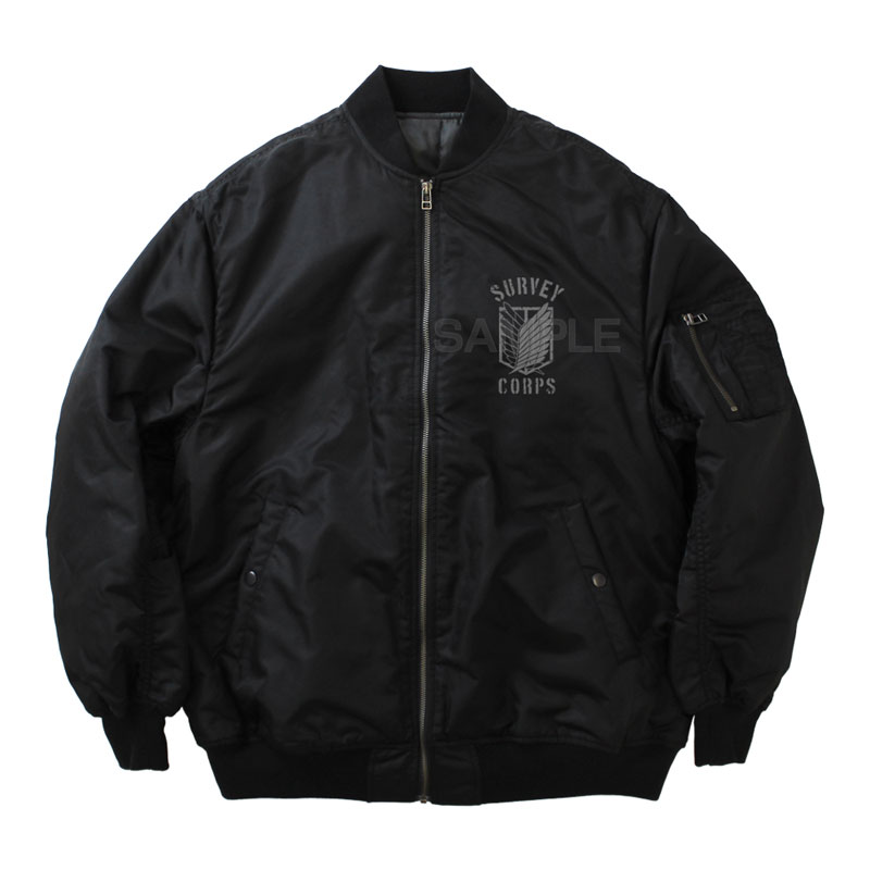 COSPA Attack on Titan Survey Corps MA-1 Jacket Ver.2.0 /BLACK-M 画像 3