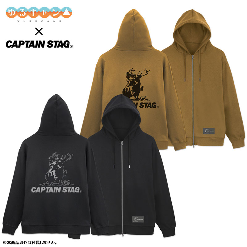 COSPA "Yuru Camp" x CAPTAIN STAG Zip Hoodie /BLACK-L รูปภาพ 2
