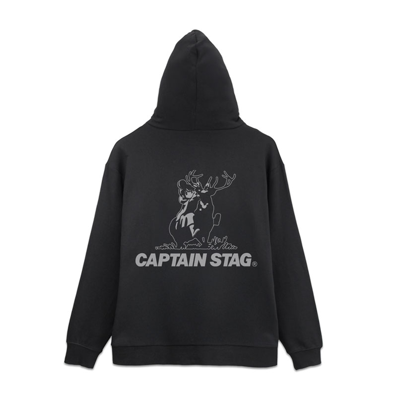 COSPA "Yuru Camp" x CAPTAIN STAG Zip Hoodie /BLACK-L รูปภาพ 3