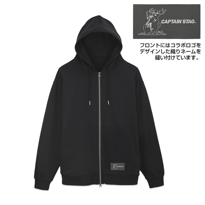 COSPA "Yuru Camp" x CAPTAIN STAG Zip Hoodie /BLACK-L รูปภาพ 4