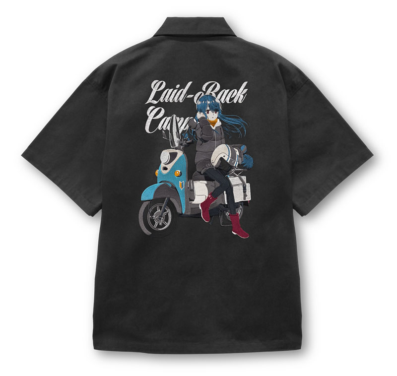 COSPA "Yuru Camp SEASON3" New Illustration Rin Shima Embroidery Work Shirt Taking a Break on the Bike Ver. /GRAY-XXL รูปภาพ 2