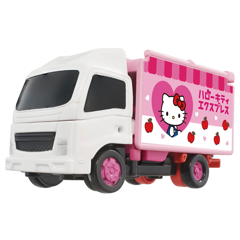 Tampilan belakang dan aksesori Carry Braver Hello Kitty Express Truck dari AmiAmi