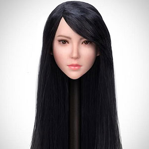1/6 女性ヘッドD : Black Medium Straight Hair AmiAmi [Character & Hobby Shop] | 1/6 Female Head D (Black