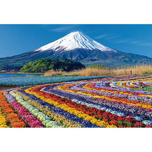 Jigsaw Puzzle Carpet of Floral Colors Overlooking Mount …